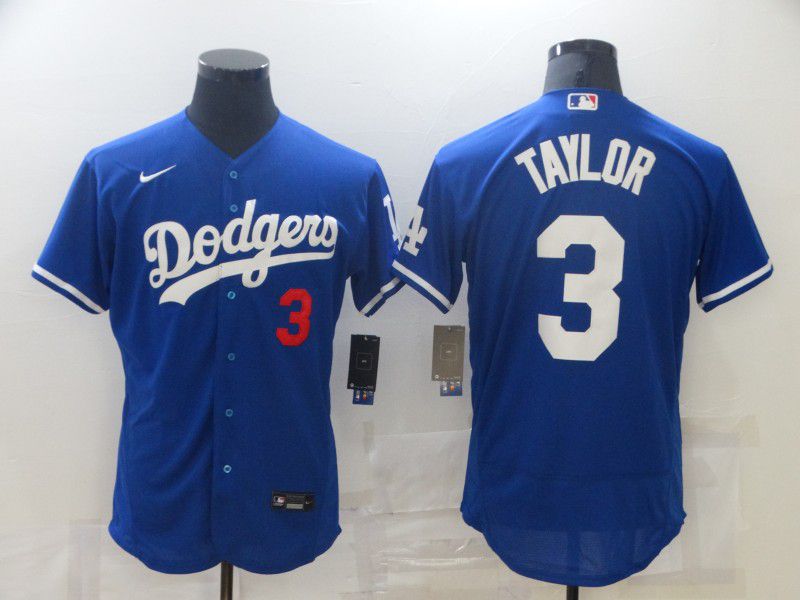 Men Los Angeles Dodgers #3 Taylor Blue Elite 2021 Nike MLB Jersey